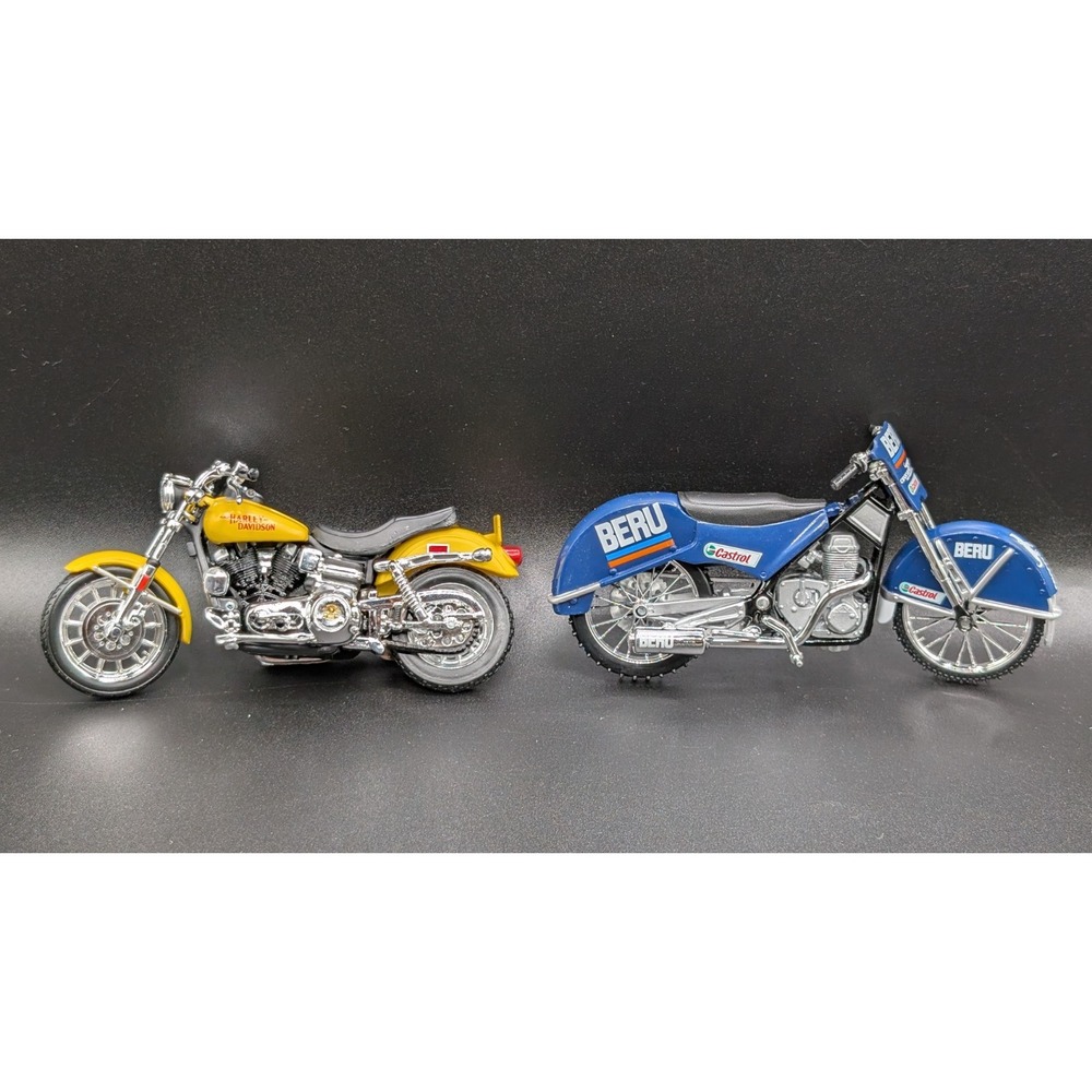 Maisto Harley Davidson & Beru Castrol Racing Diecast Motorcycles Lot Of 2